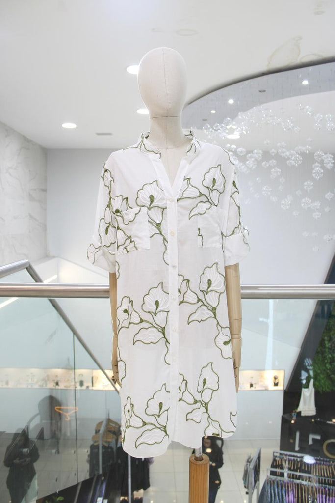 Vestido batita floral verde