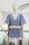 Blusa lino azul claro