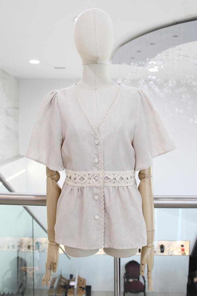 Blusa lino beige