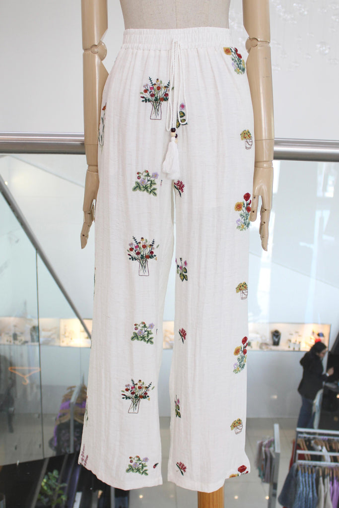 Pantalón algodón floral