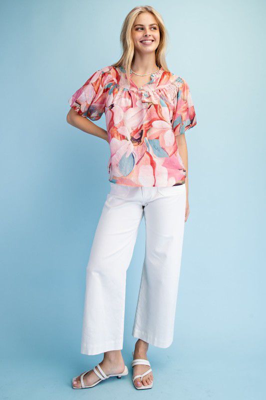 Blusa floral rosa