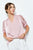 Blusa satín palo de rosa