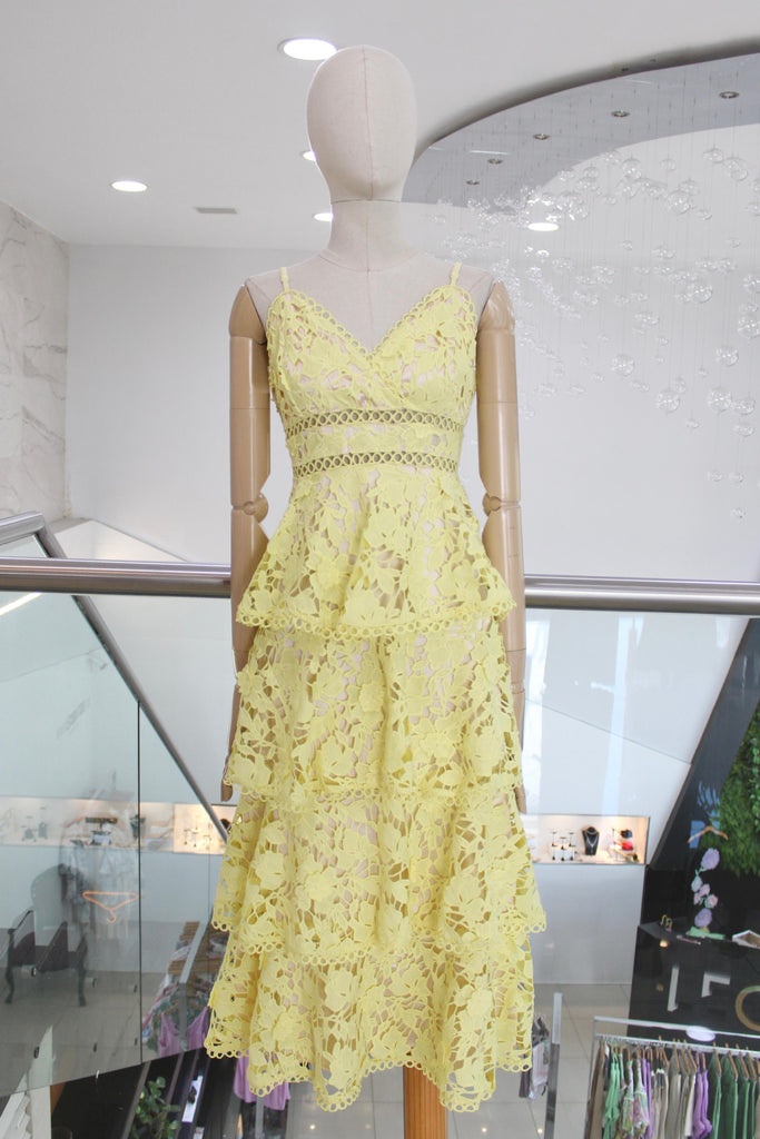 Vestido guipur amarillo