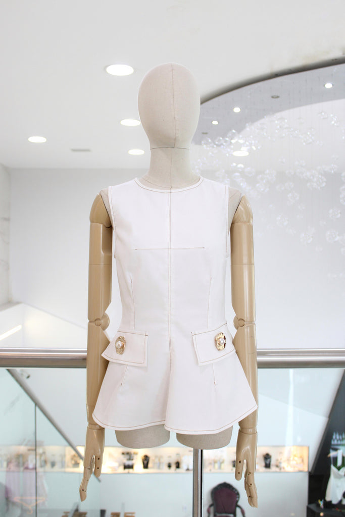 Blusa denim blanca