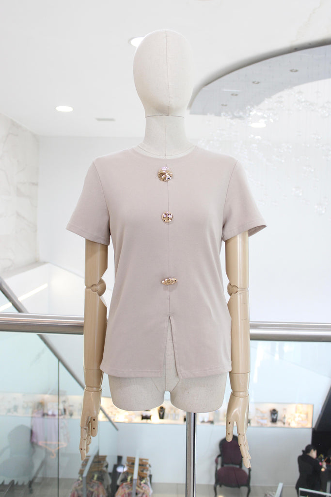 Blusa beige botones