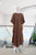 Vestido midi lino café