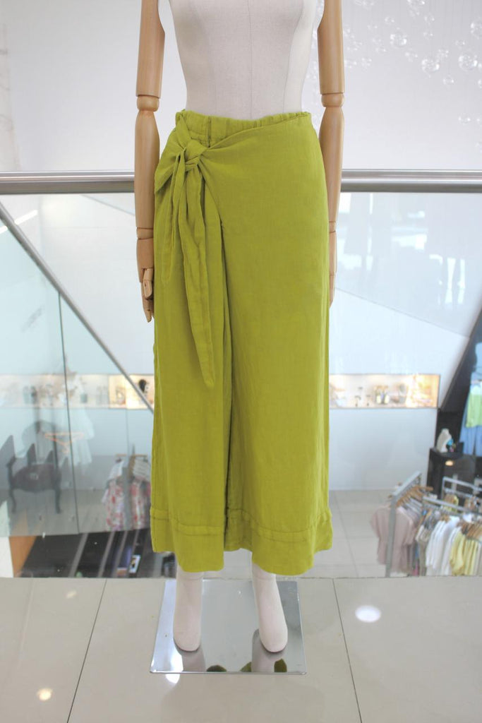 Pantalón lino verde lima
