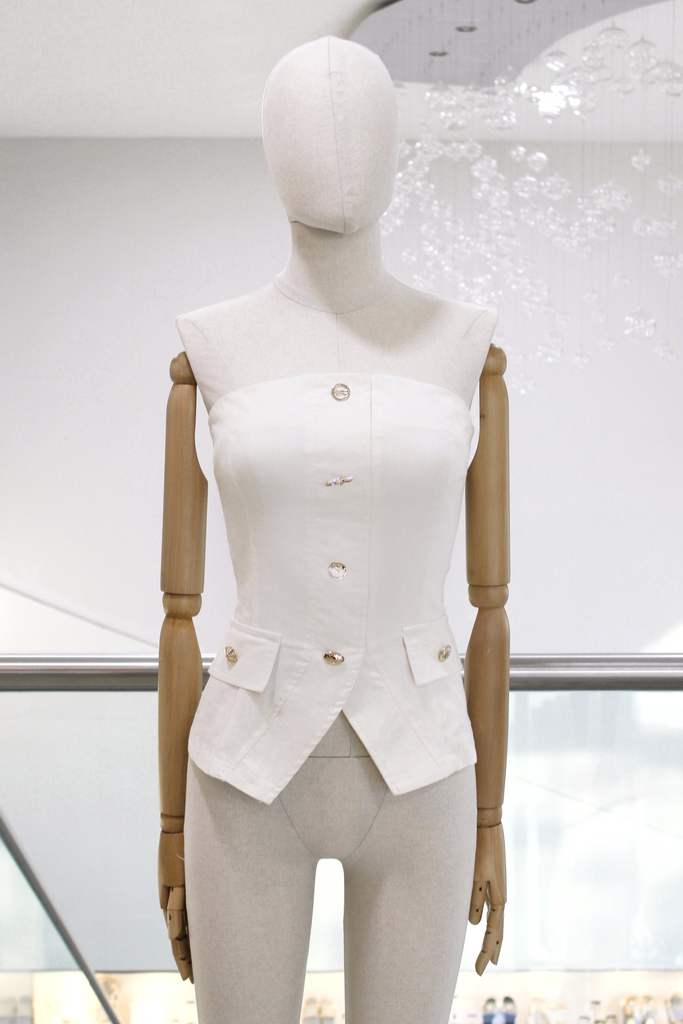 Blusa strapless blanca