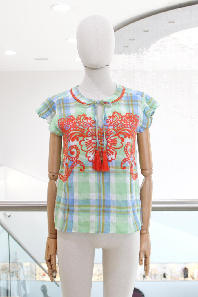 Blusa cuadros verde