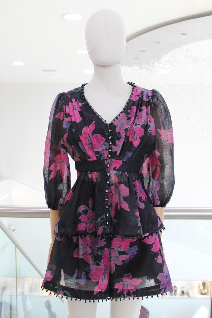 Conjunto negro floral 70/50%