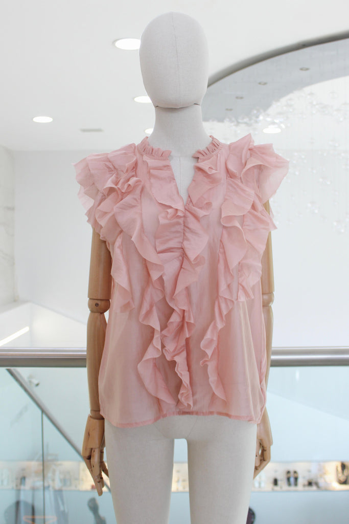 Blusa rosa escarolas