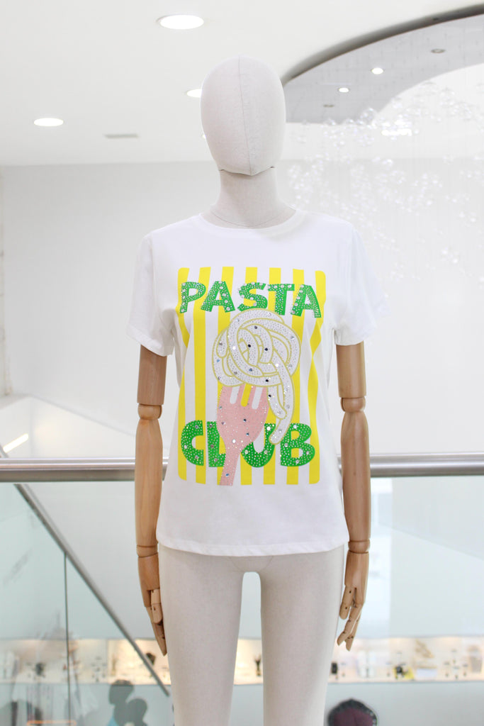 T-shirt print pasta club amarillo