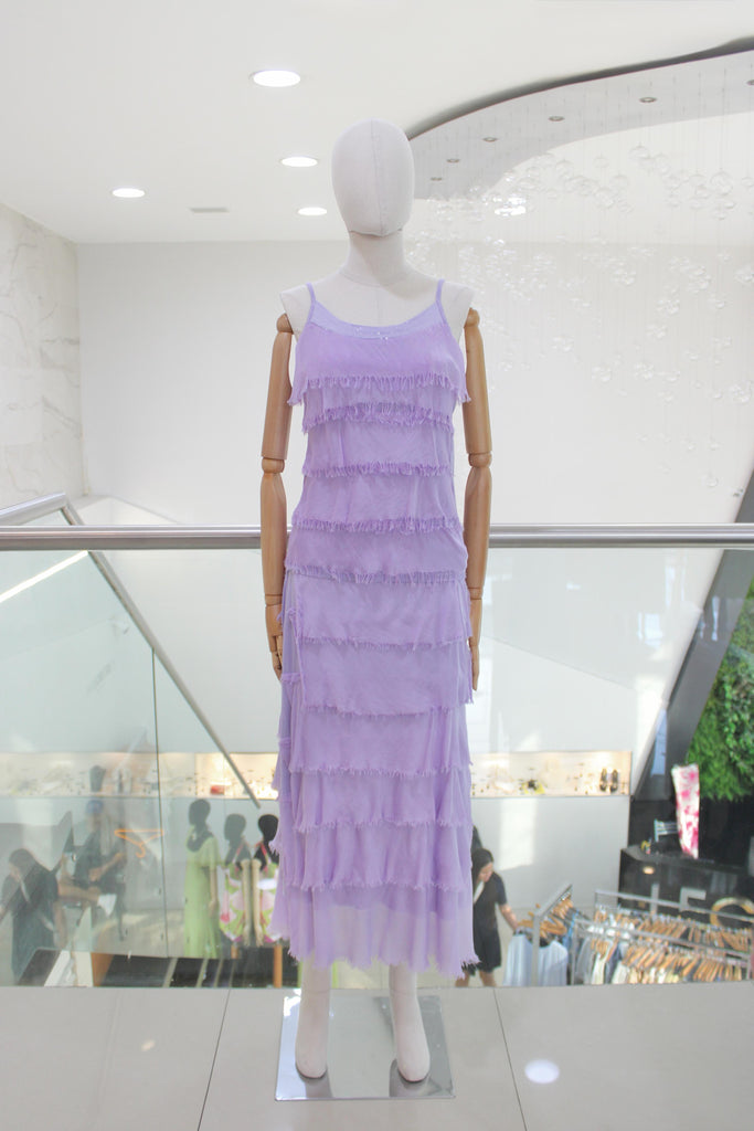 Conjunto top y falda lila