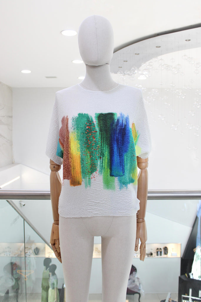 Blusa plisada print multi