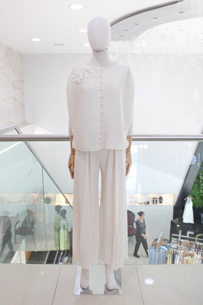 Conjunto plisado beige