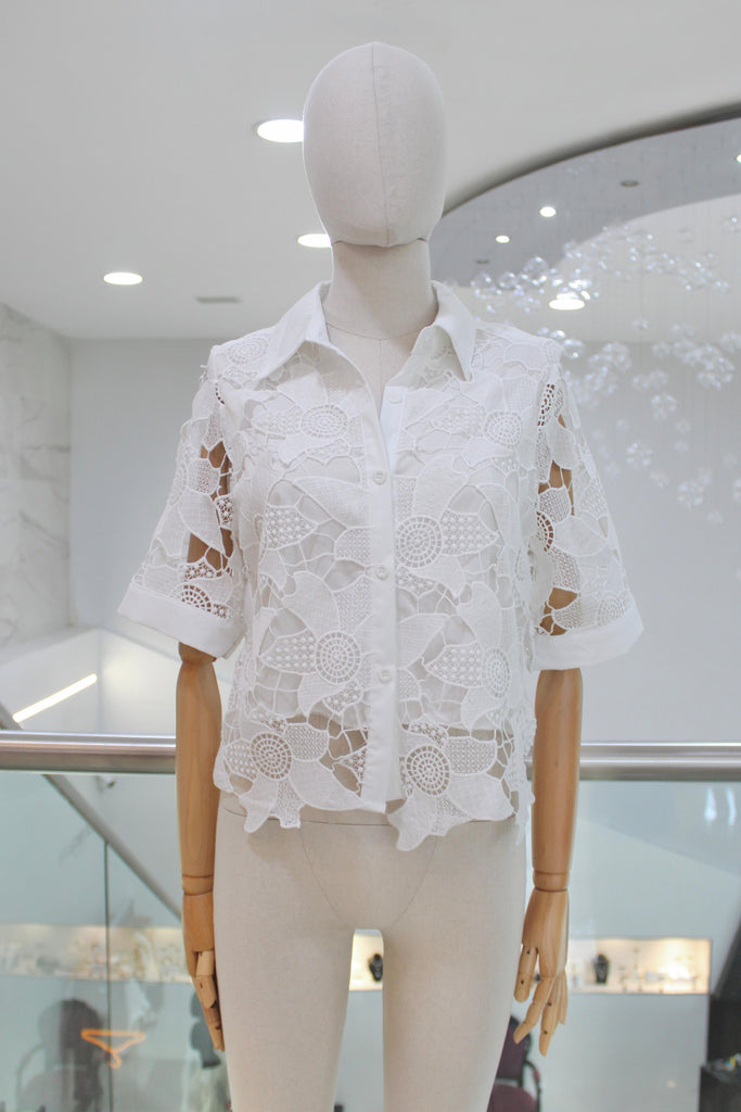Camisa guipur blanca