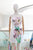 Vestido strapless flores