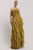 Vestido strapless olivo