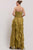 Vestido strapless olivo