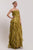 Vestido strapless olivo
