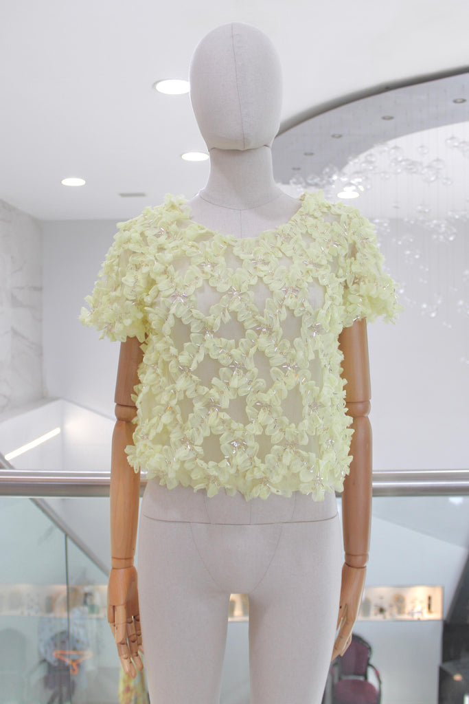Blusa amarilla flores 3D