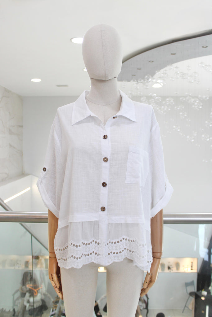 Blusa lino blanco