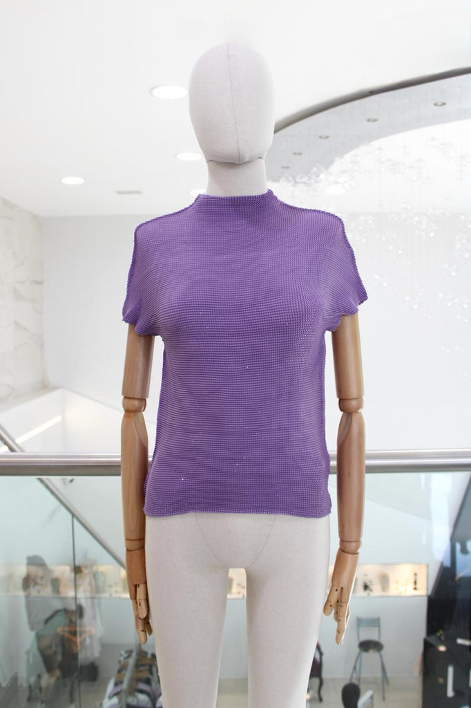 Blusa plisada lavanda