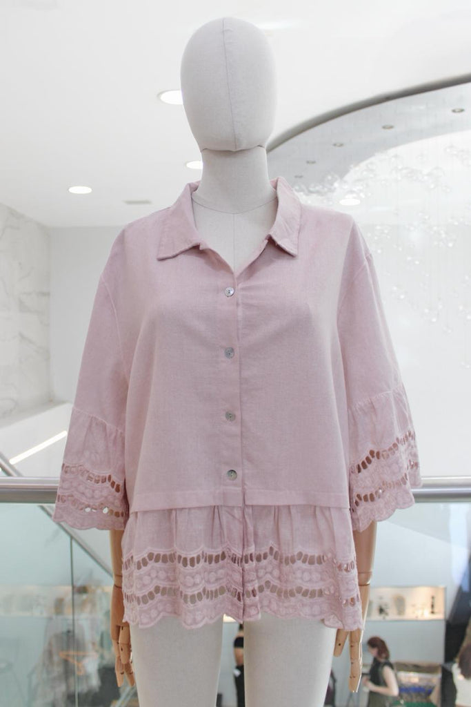 Blusa lino baby pink