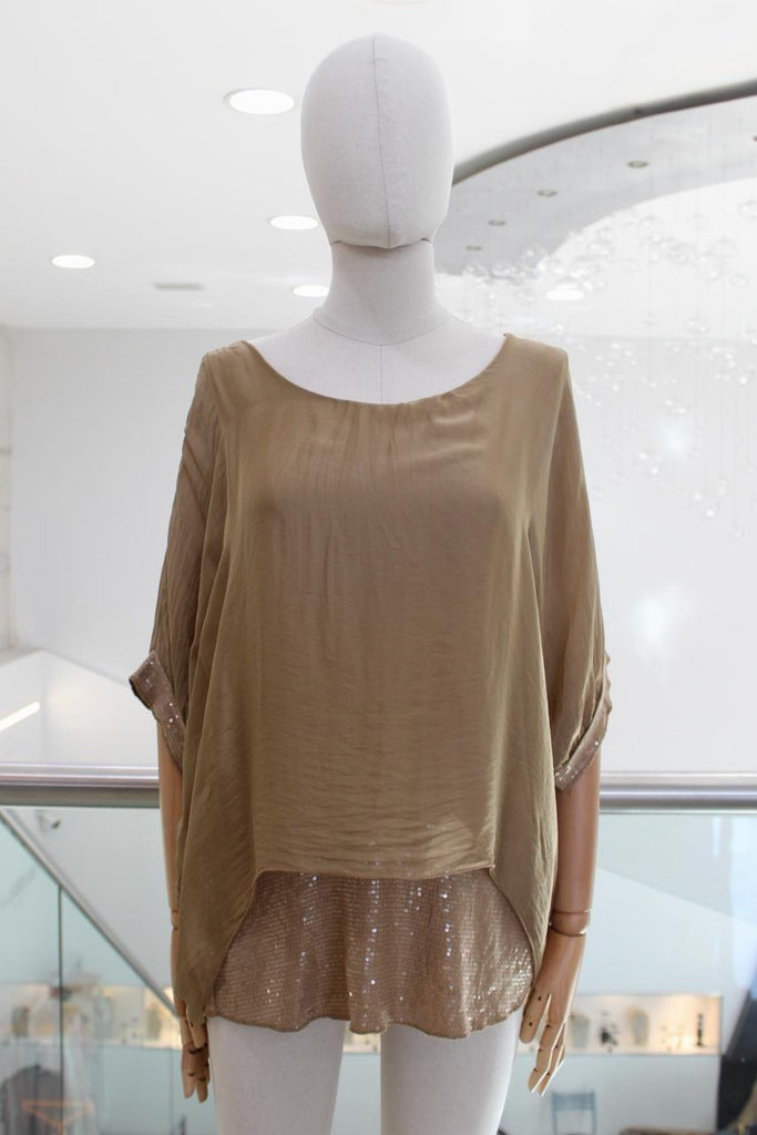 Blusa seda café