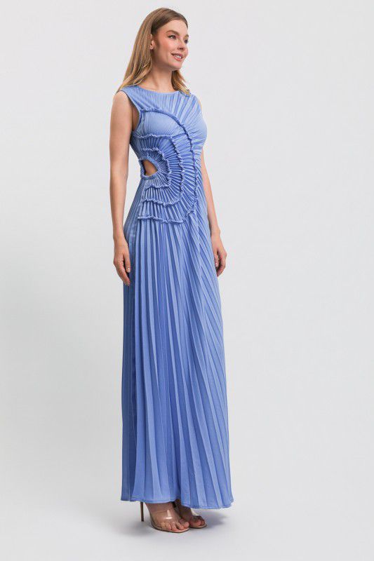 Vestido plisado azul
