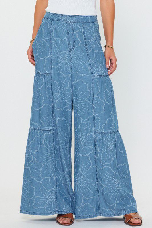 Pantalón amplio floral