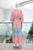 Vestido lino rosa y azul