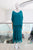 Vestido seda italiana turquesa