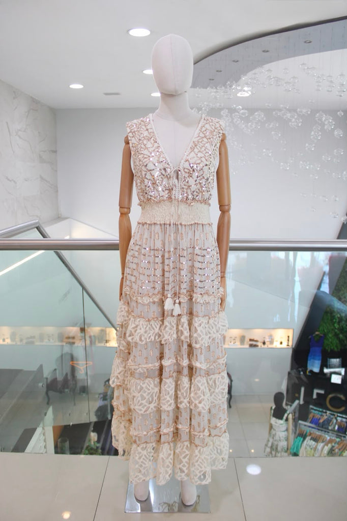 Vestido algodón beige