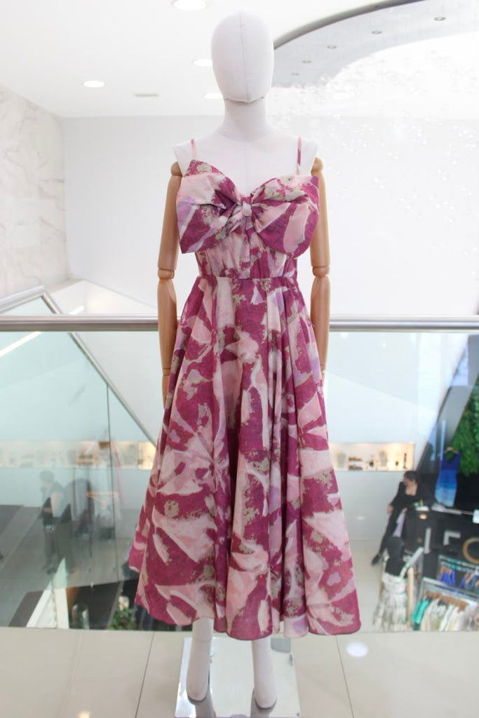 Vestido moño magenta