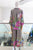 Conjunto lino café floral