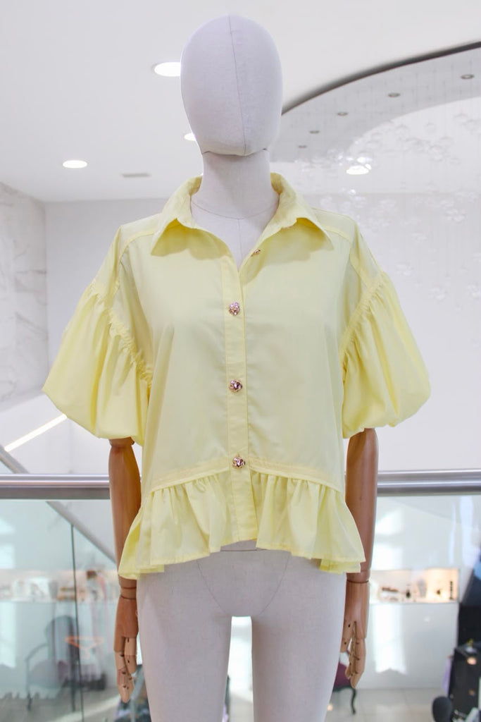 Blusa camisera amarilla