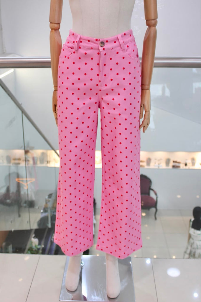 Jeans polka dots rosas