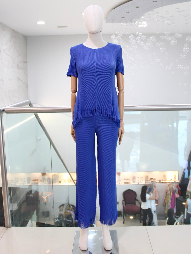 Conjunto plisado azul
