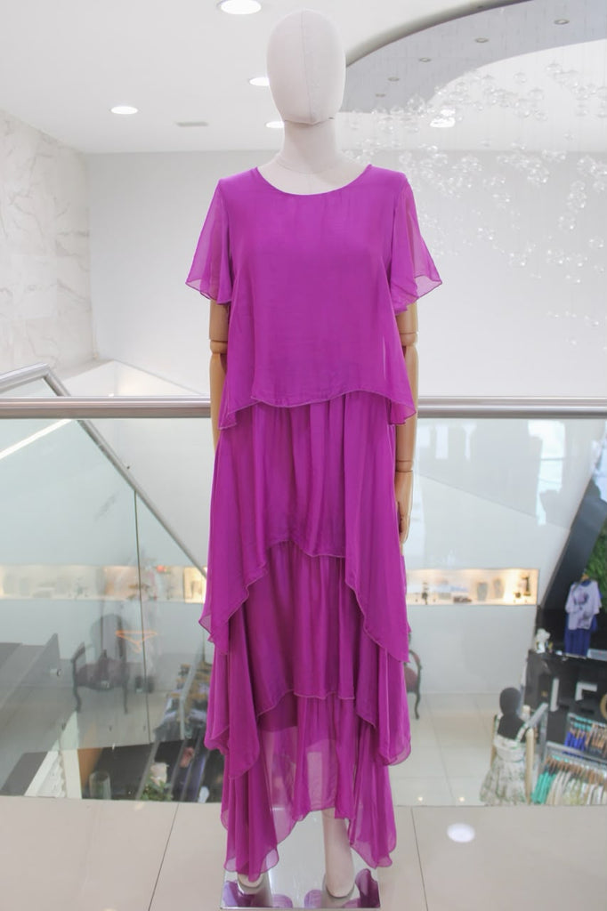 Vestido seda púrpura