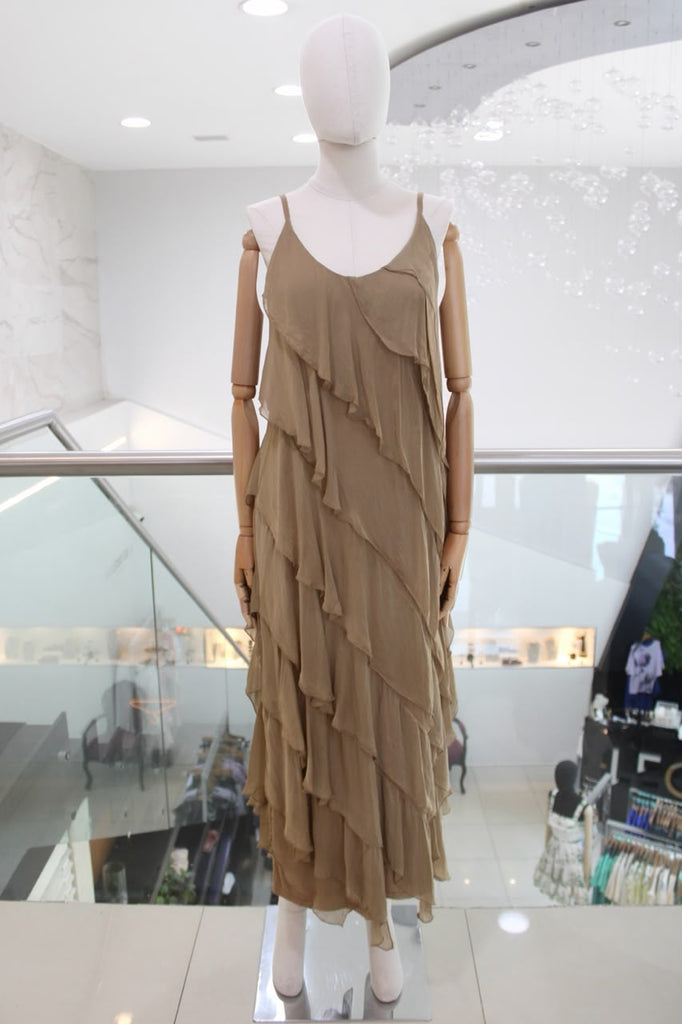 Vestido seda café