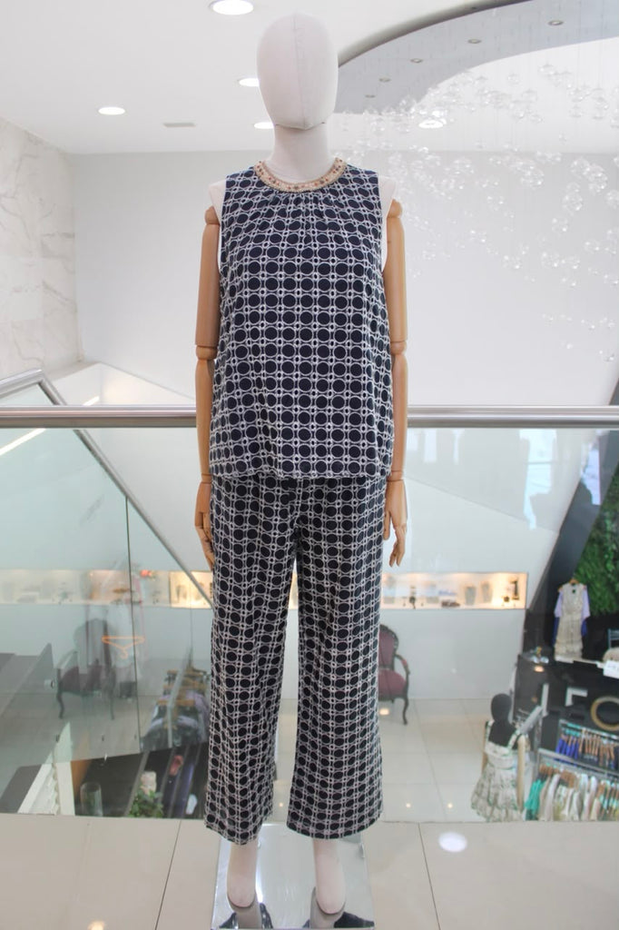 Conjunto print azul marino