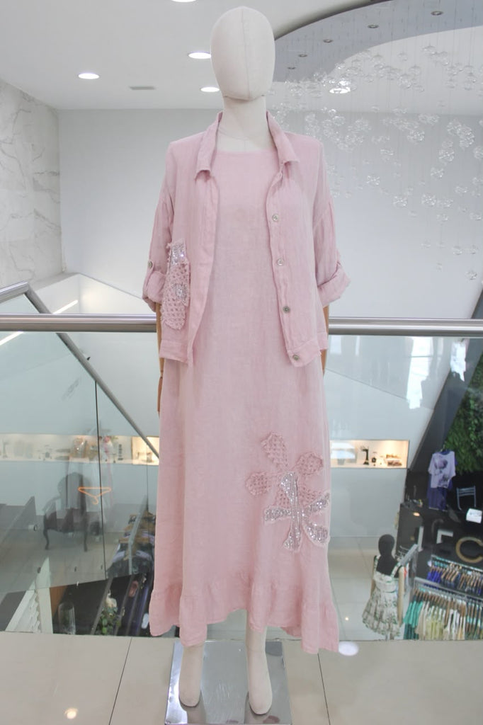 Conjunto lino rosa