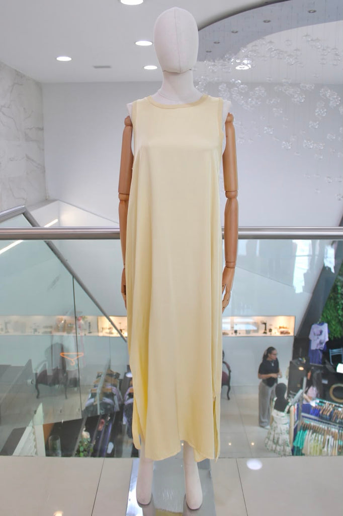 Vestido satinado baby yellow