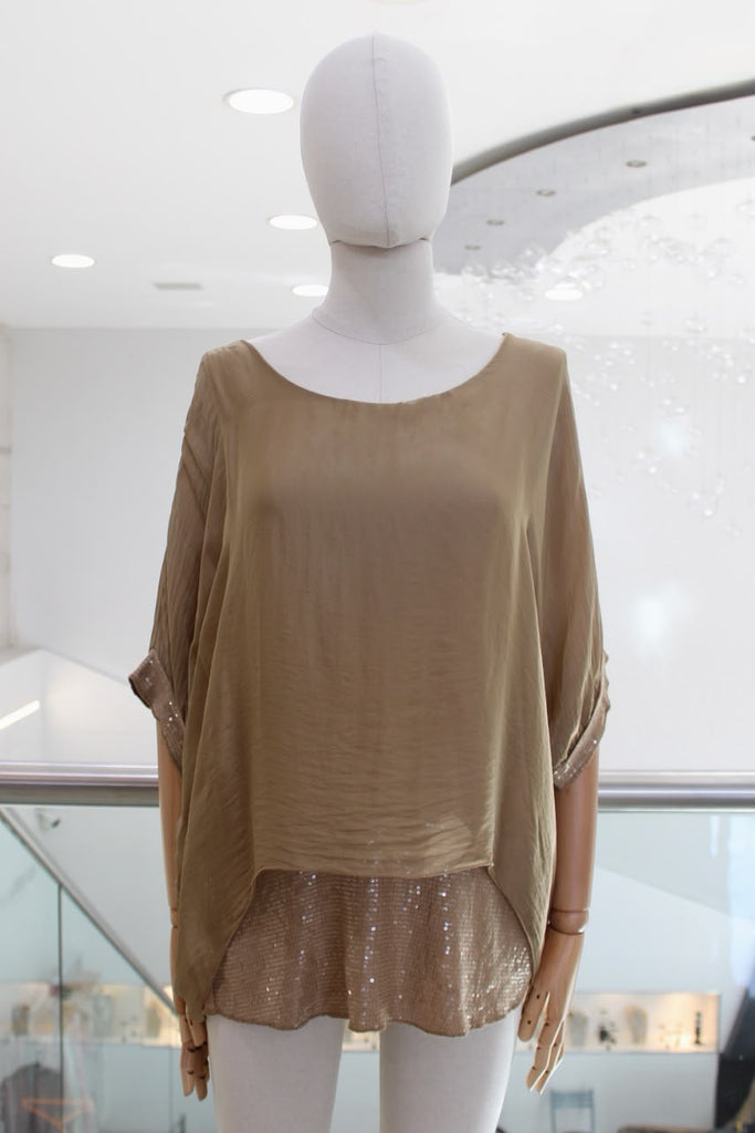 Blusa seda café