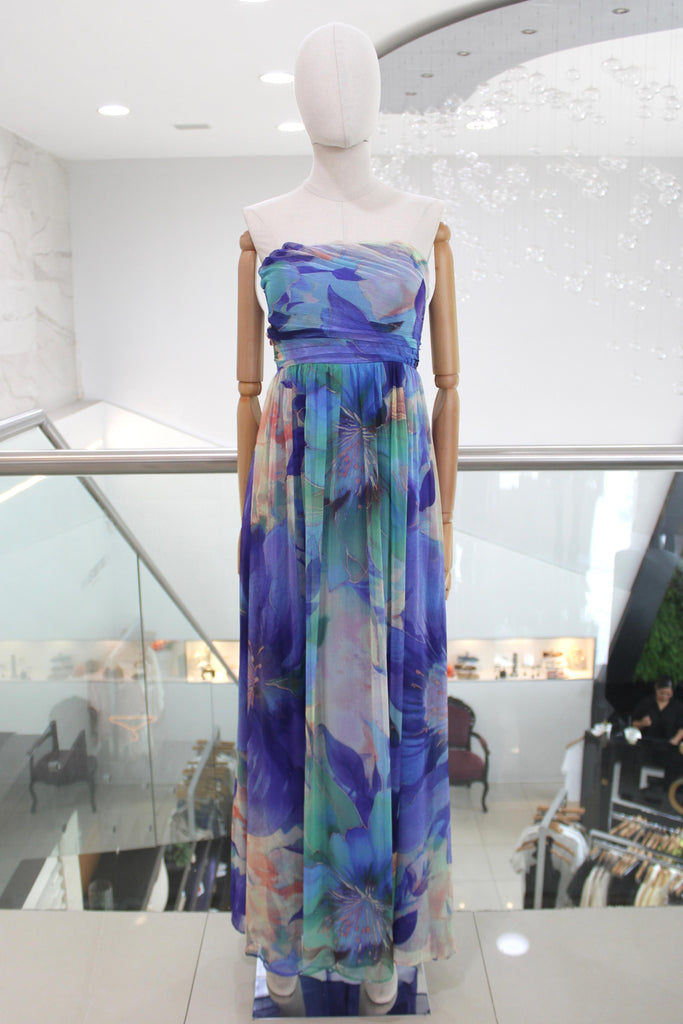 Vestido strapless multi