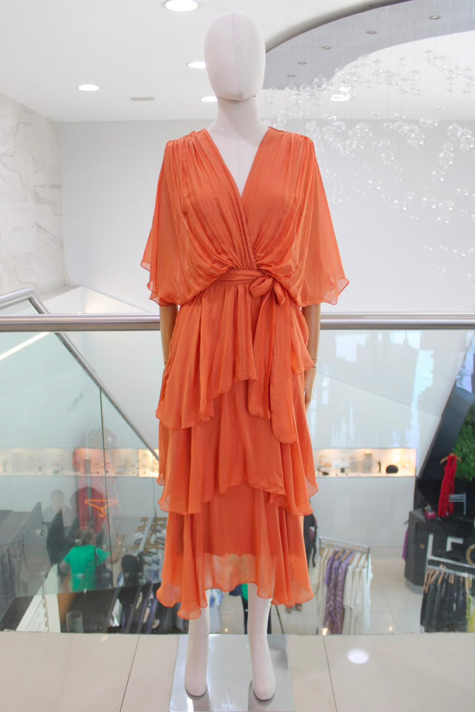 Vestido capas terracota