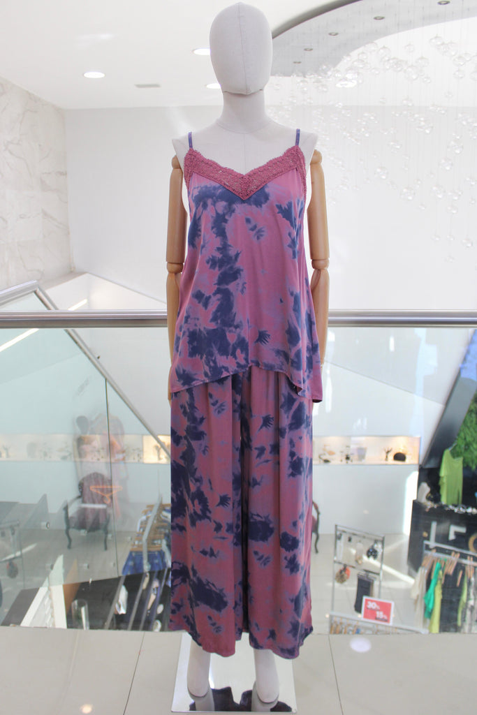 Conjunto seda estampado