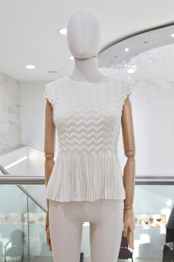 Blusa plisada ivory