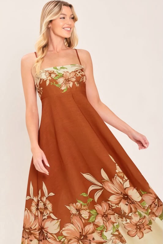 Vestido terracota floral